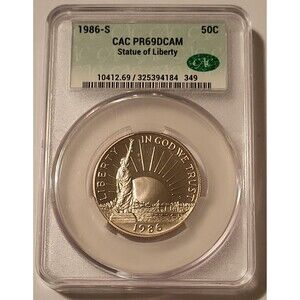 1986 S Statue of Liberty Commemorative Half Dollar Proof PR69 DCAM CACG